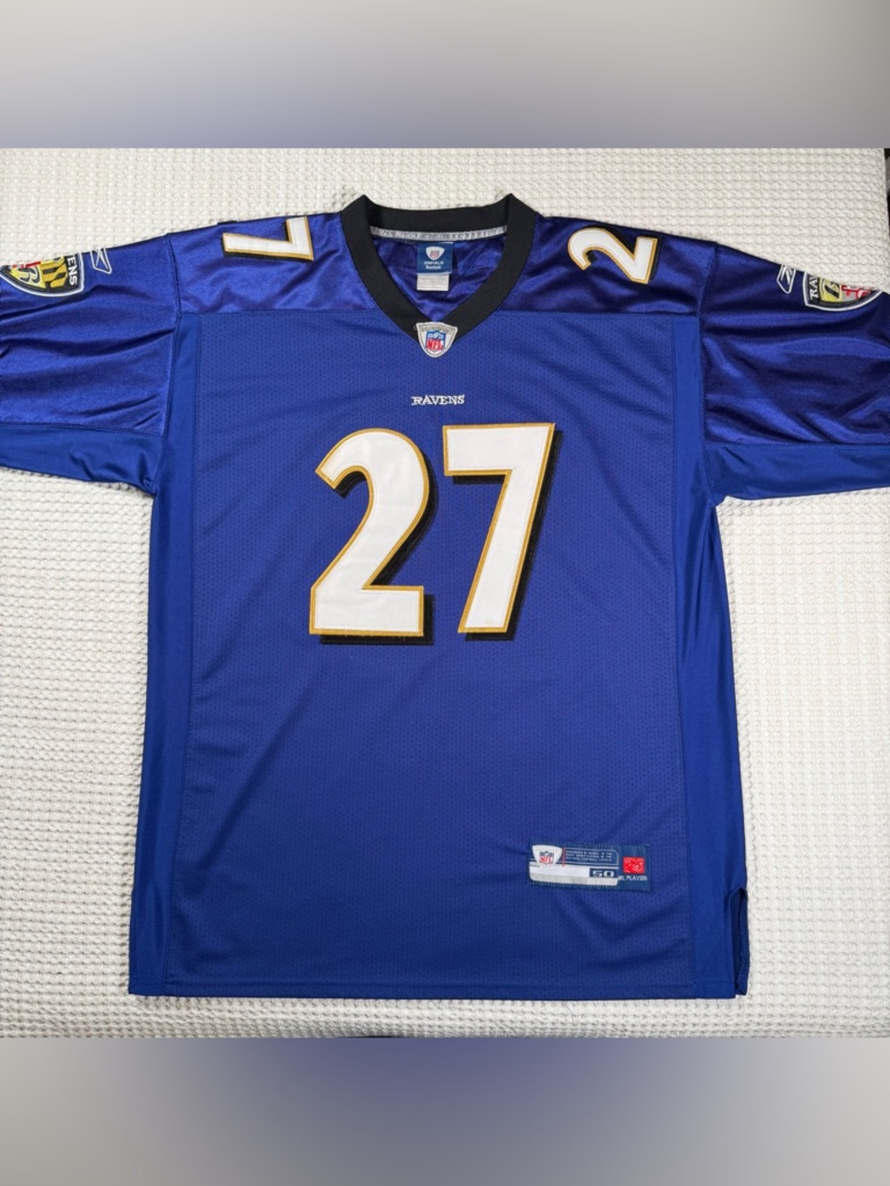Baltimore Ravens Ray Rice #27 Jersey Reebok Stitched Mens Size 50